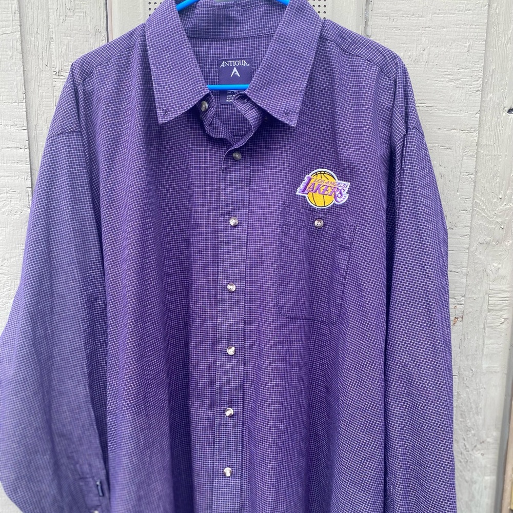 Los‎ Angeles Lakers purple long sleeve button-down shirt men’s size XXL